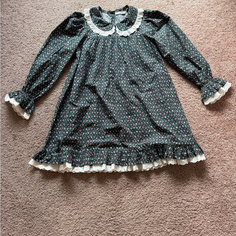 DOEN lisette mini dress montpellier floral small multicolor floral lace collar - Picture 3 of 8